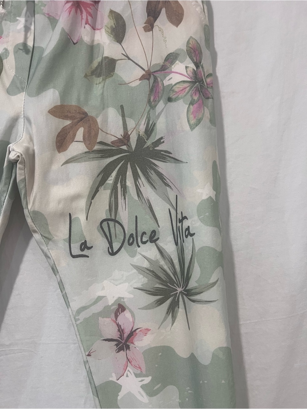 Venti6 Made in Italy Tropical Floral Jogger Pants Size M Aloha La Dolce Vita